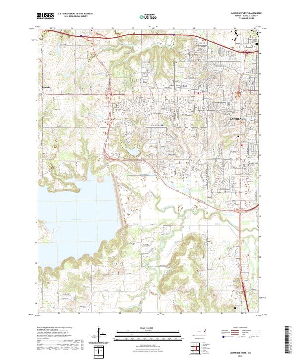 Lawrence West, KS — USGS 7.5-minute topo (2022)
