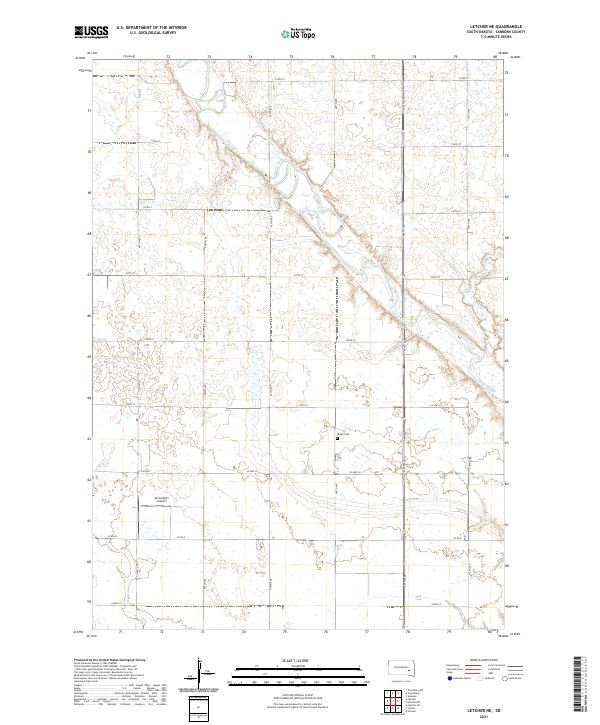 Letcher NE, SD — USGS 7.5-minute topo (2021)