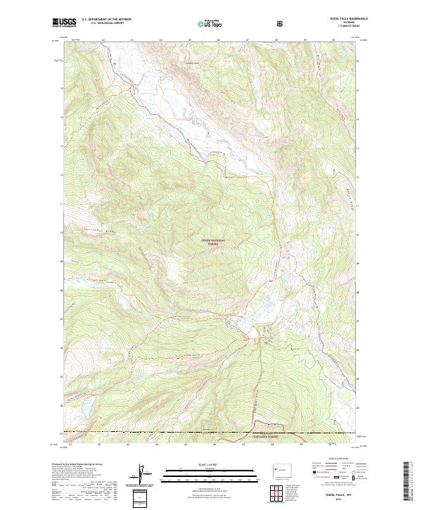 Ouzel Falls, WY — USGS 7.5-minute topo (2021)