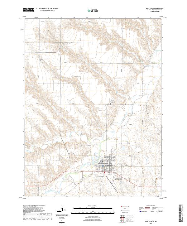 Saint Francis, KS — USGS 7.5-minute topo (2022)