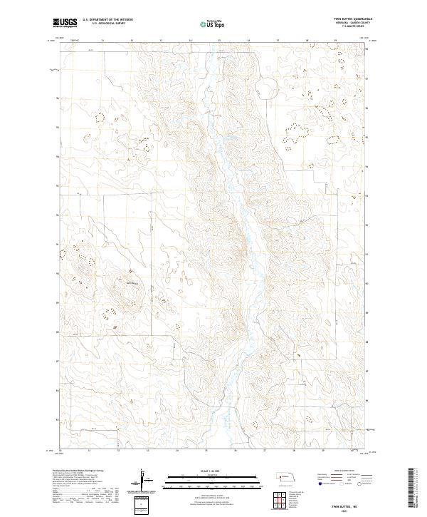 Twin Buttes, NE — USGS 7.5-minute topo (2021)