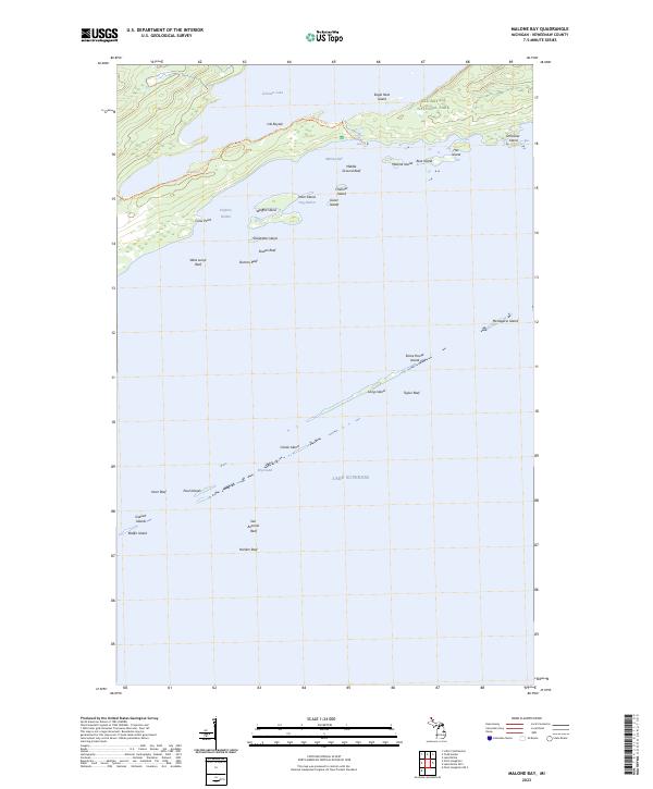 Malone Bay, MI — USGS 7.5-minute topo (2023)