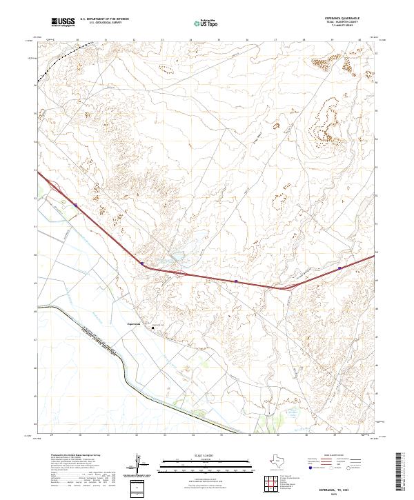Esperanza, TX,CHH, US — USGS 7.5-minute topo (2022)