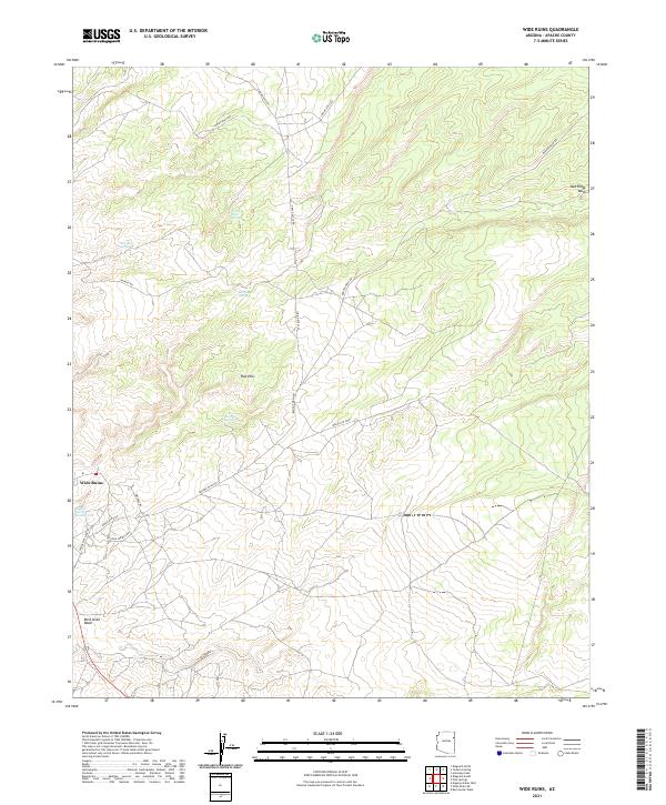 Wide Ruins, AZ — USGS 7.5-minute topo (2021)
