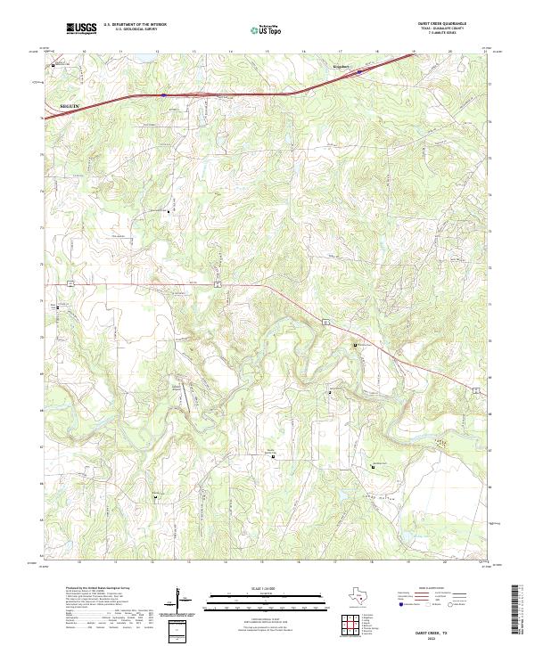 Darst Creek, TX — USGS 7.5-minute topo (2022)