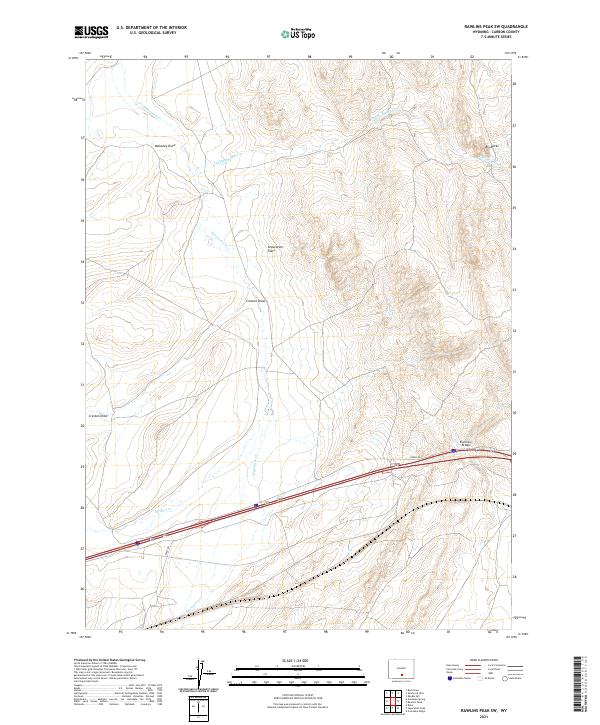 Rawlins Peak SW, WY — USGS 7.5-minute topo (2021)
