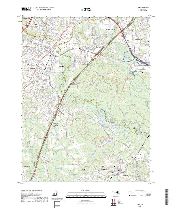 Laurel, MD — USGS 7.5-minute topo (2023)