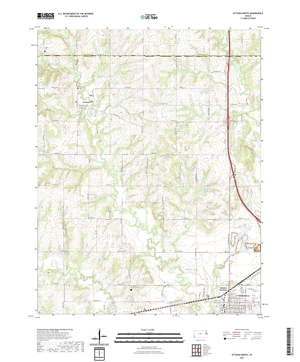 Ottawa North, KS — USGS 7.5-minute topo (2022)
