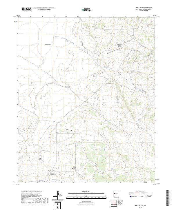 Tres Lagunas, NM — USGS 7.5-minute topo (2023)