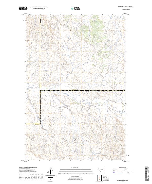 Ayer Spring NE, MT — USGS 7.5-minute topo (2024)