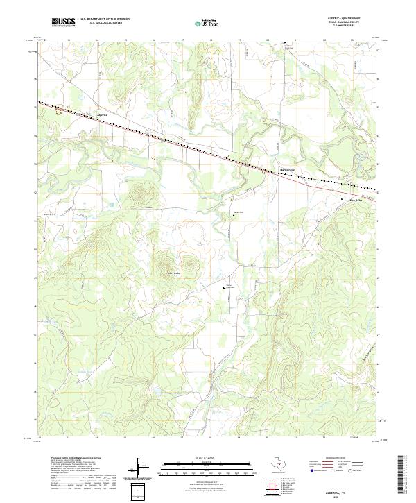 Algerita, TX — USGS 7.5-minute topo (2022)