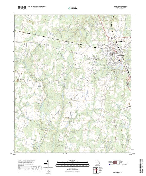 Waynesboro, GA — USGS 7.5-minute topo (2024)
