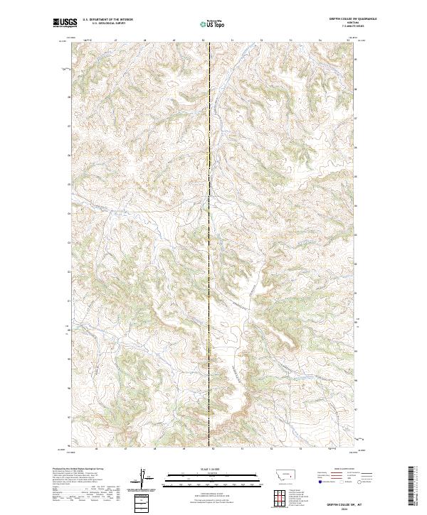 Griffin Coulee SW, MT — USGS 7.5-minute topo (2024)