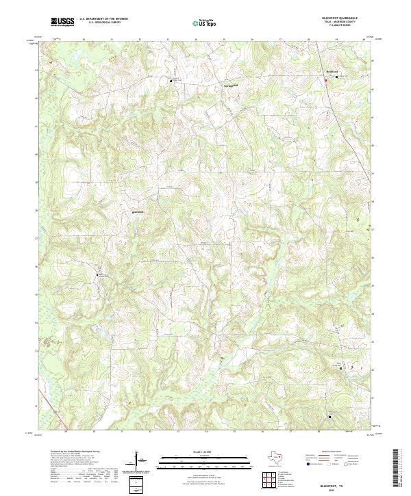 Blackfoot, TX — USGS 7.5-minute topo (2022)