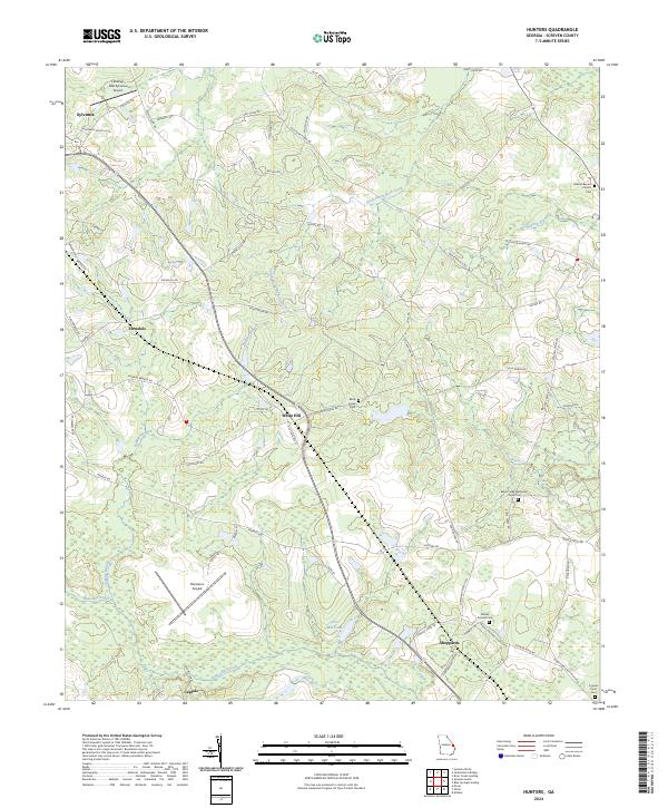 Hunters, GA — USGS 7.5-minute topo (2024)