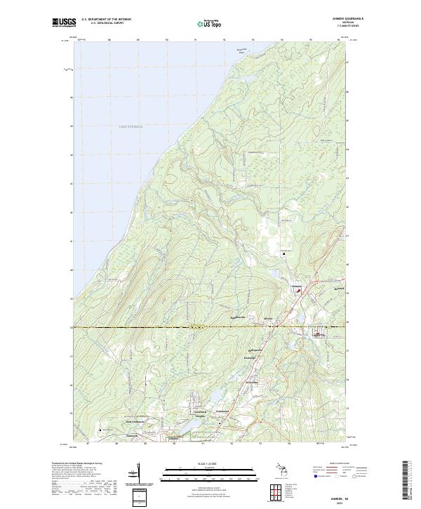 Ahmeek, MI — USGS 7.5-minute topo (2023)