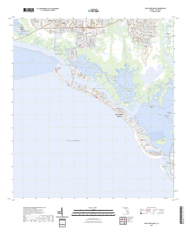 Fort Myers Beach, FL — USGS 7.5-minute topo (2025)