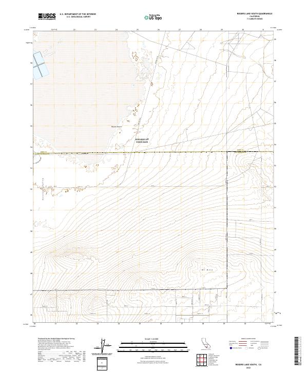 Rogers Lake South, CA — USGS 7.5-minute topo (2022)