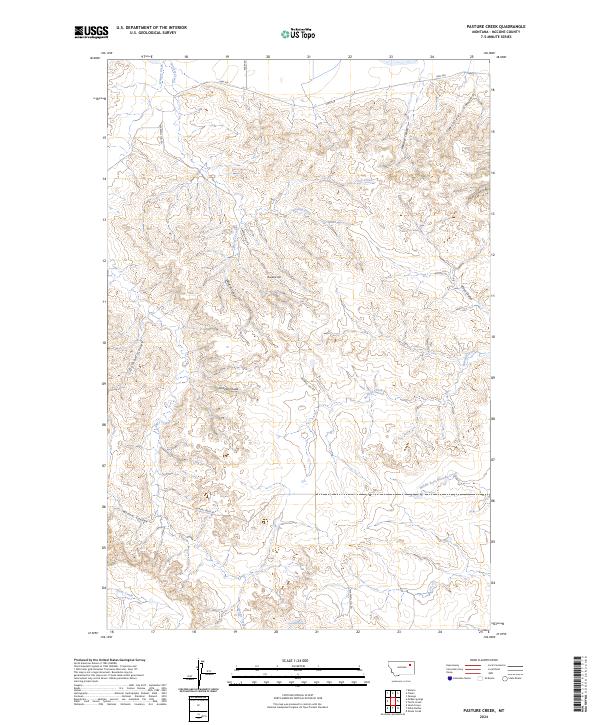 Pasture Creek, MT — USGS 7.5-minute topo (2024)