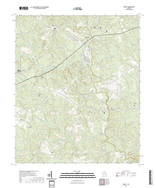 Jewell, GA — USGS 7.5-minute topo (2024)