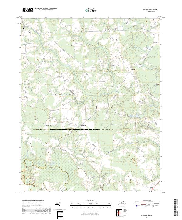 Sunbeam, VA-NC — USGS 7.5-minute topo (2022)