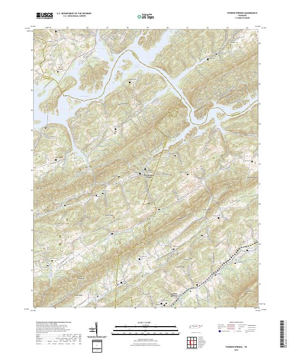 Powder Springs, TN — USGS 7.5-minute topo (2022)