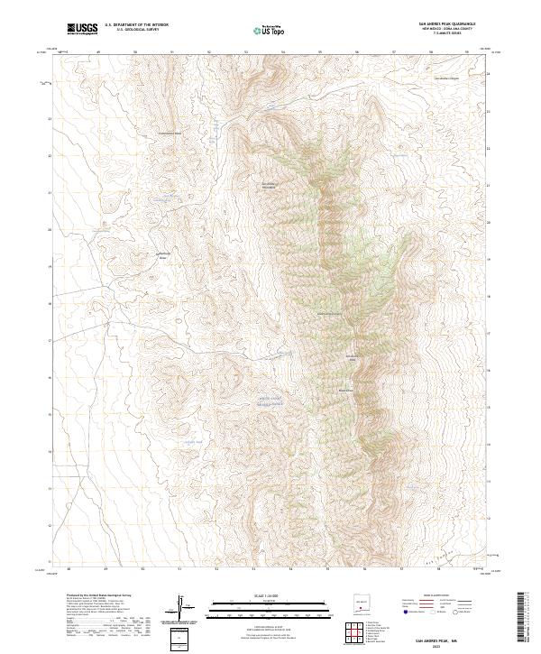 San Andres Peak, NM — USGS 7.5-minute topo (2023)