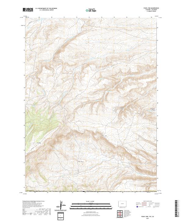 Four J Rim, WY-CO — USGS 7.5-minute topo (2021)
