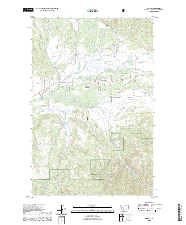 Lincoln, MT — USGS 7.5-minute topo (2024)