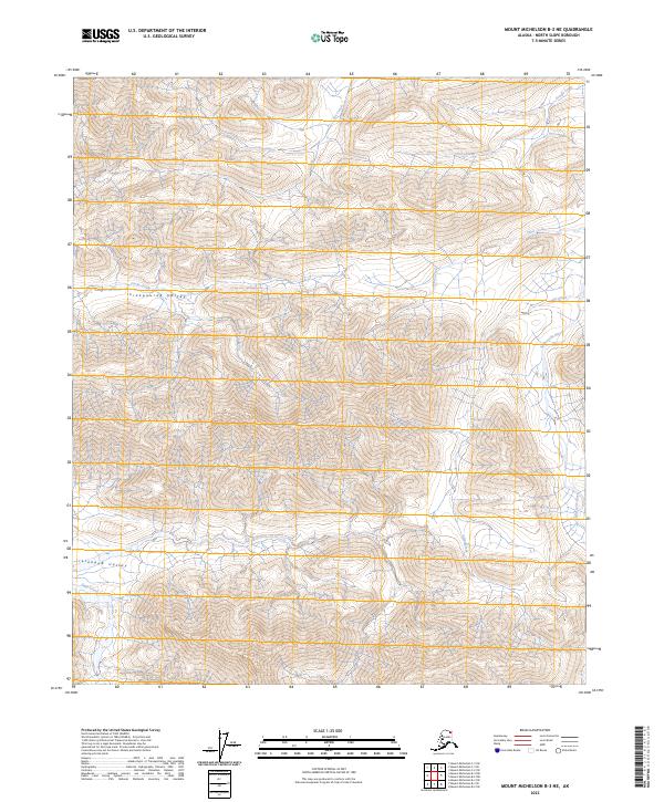 Mount Michelson B-3 NE, AK — USGS 7.5-minute topo (2023)