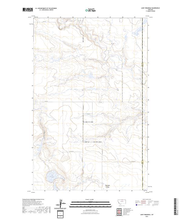 Lake Thibadeau, MT — USGS 7.5-minute topo (2024)