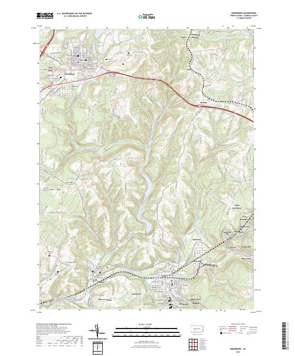 Ebensburg, PA — USGS 7.5-minute topo (2023)