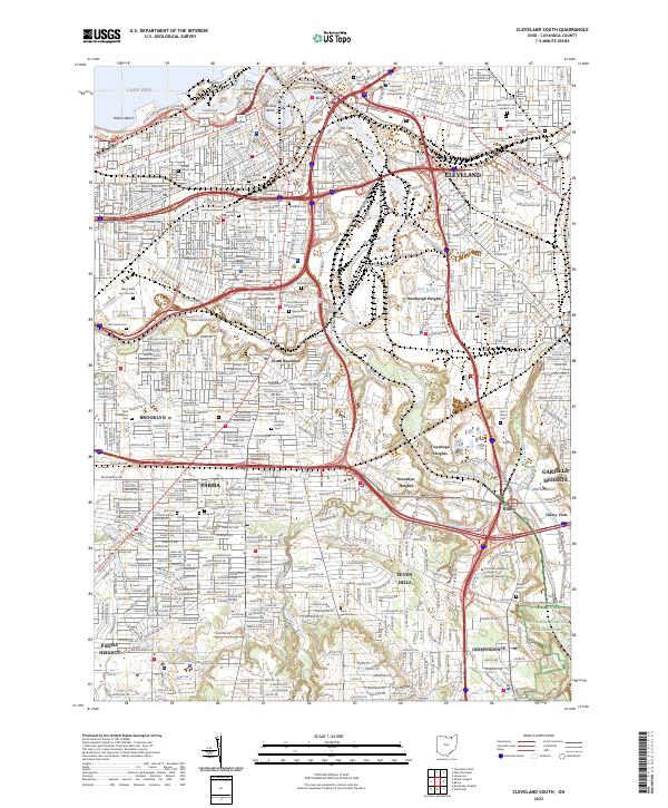 Cleveland South, OH — USGS 7.5-minute topo (2023)