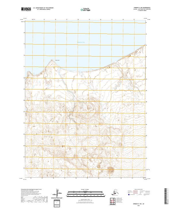 Unimak D-1 NE, AK — USGS 7.5-minute topo (2021)