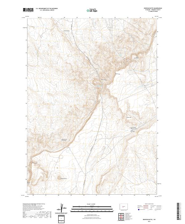Dishpan Butte, WY — USGS 7.5-minute topo (2021)