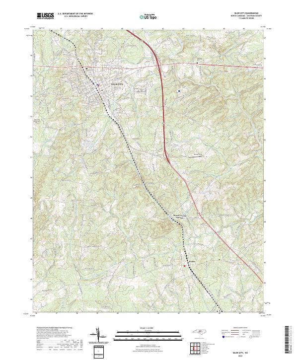 Siler City, NC — USGS 7.5-minute topo (2022)