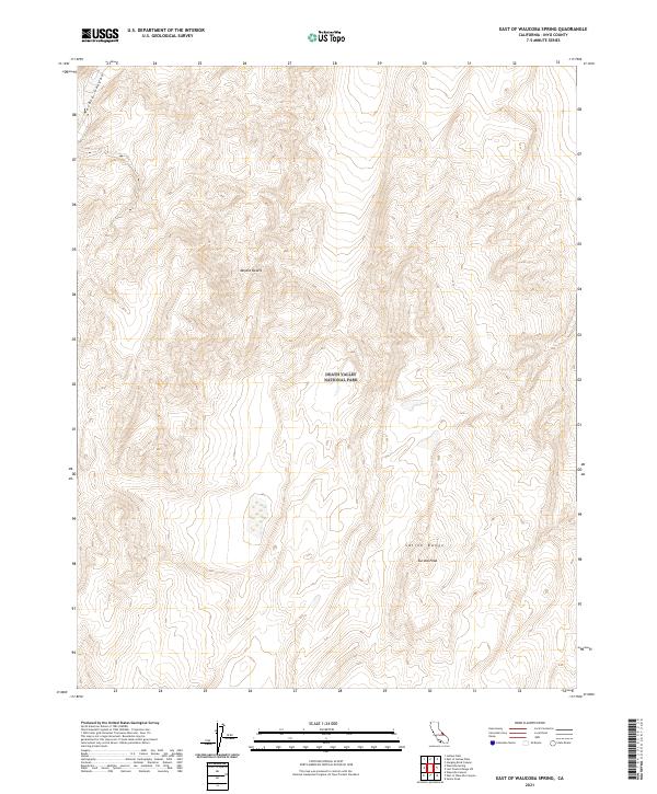 East of Waucoba Spring, CA — USGS 7.5-minute topo (2021)