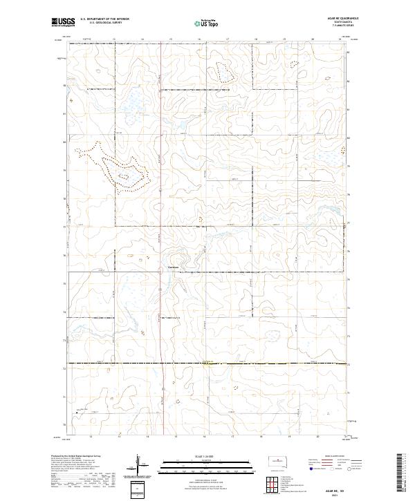 Agar NE, SD — USGS 7.5-minute topo (2021)