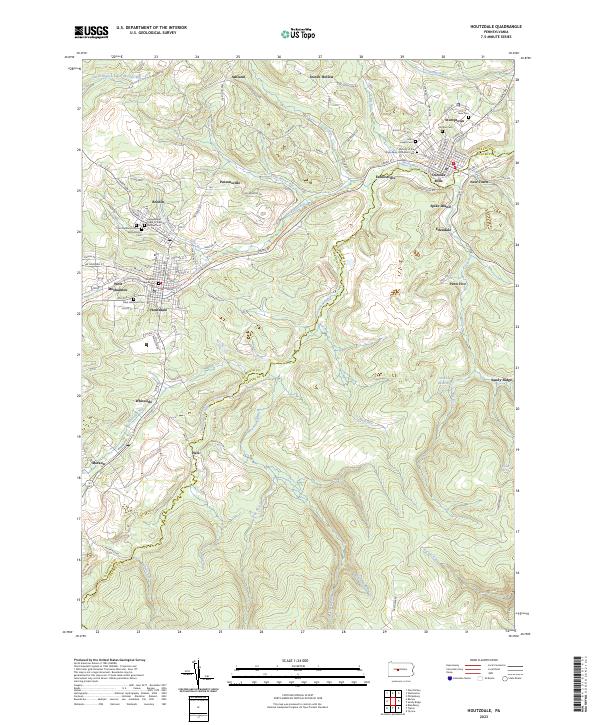 Houtzdale, PA — USGS 7.5-minute topo (2023)