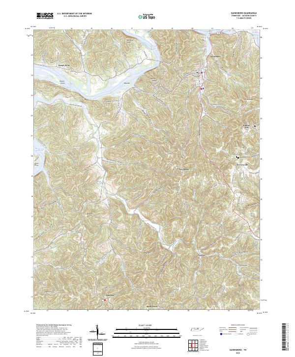 Gainesboro, TN — USGS 7.5-minute topo (2022)