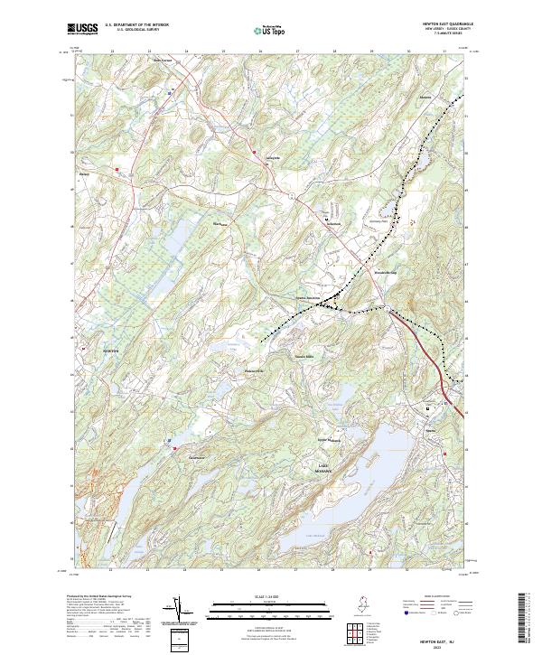 Newton East, NJ — USGS 7.5-minute topo (2023)