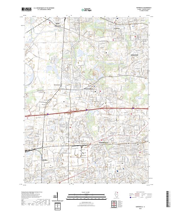 Naperville, IL — USGS 7.5-minute topo (2024)