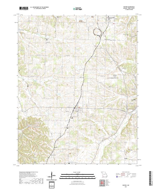 Exeter, MO — USGS 7.5-minute topo (2021)