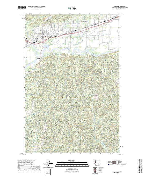Montesano, WA — USGS 7.5-minute topo (2023)