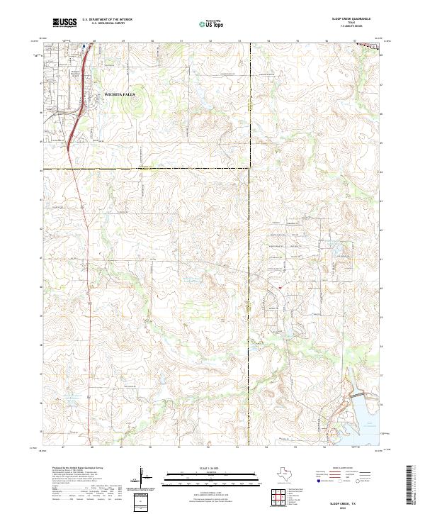 Sloop Creek, TX — USGS 7.5-minute topo (2022)