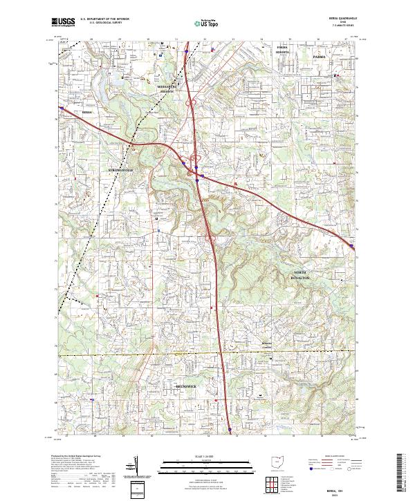 Berea, OH — USGS 7.5-minute topo (2023)
