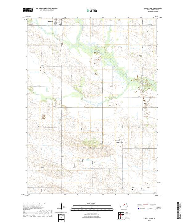 Dumont South, IA — USGS 7.5-minute topo (2022)