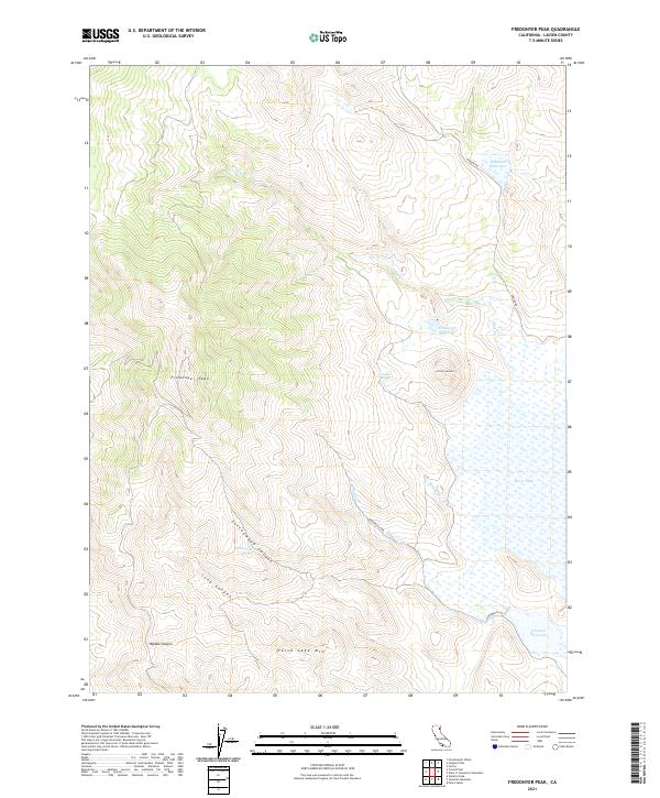 Fredonyer Peak, CA — USGS 7.5-minute topo (2021)