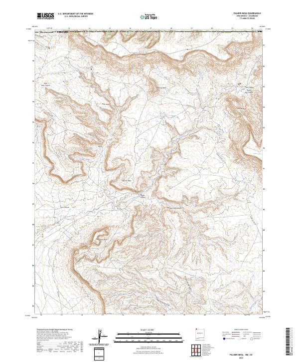 Palmer Mesa, NM-CO — USGS 7.5-minute topo (2023)