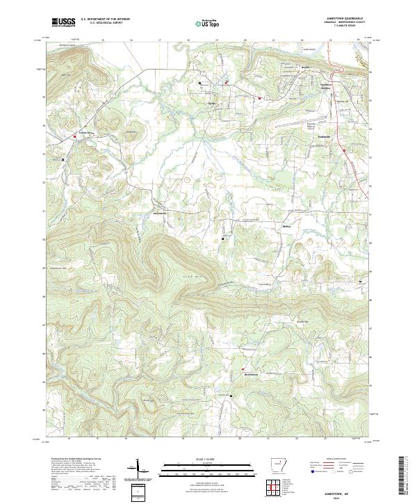 Jamestown, AR — USGS 7.5-minute topo (2024)